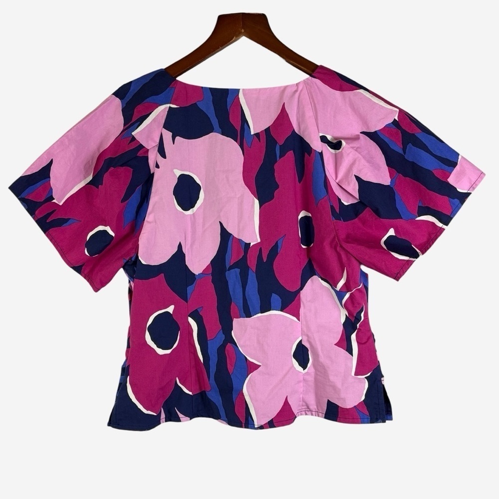 NEW Banana Republic Fitted Poplin Top Size 8 Crop Vibrant Floral Print - Picture 5 of 12